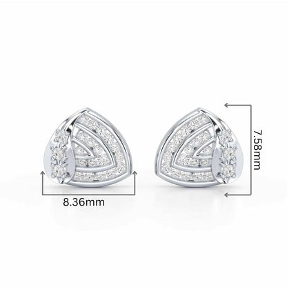 Glam Charm Silver Earrings - White Gold - Image 2