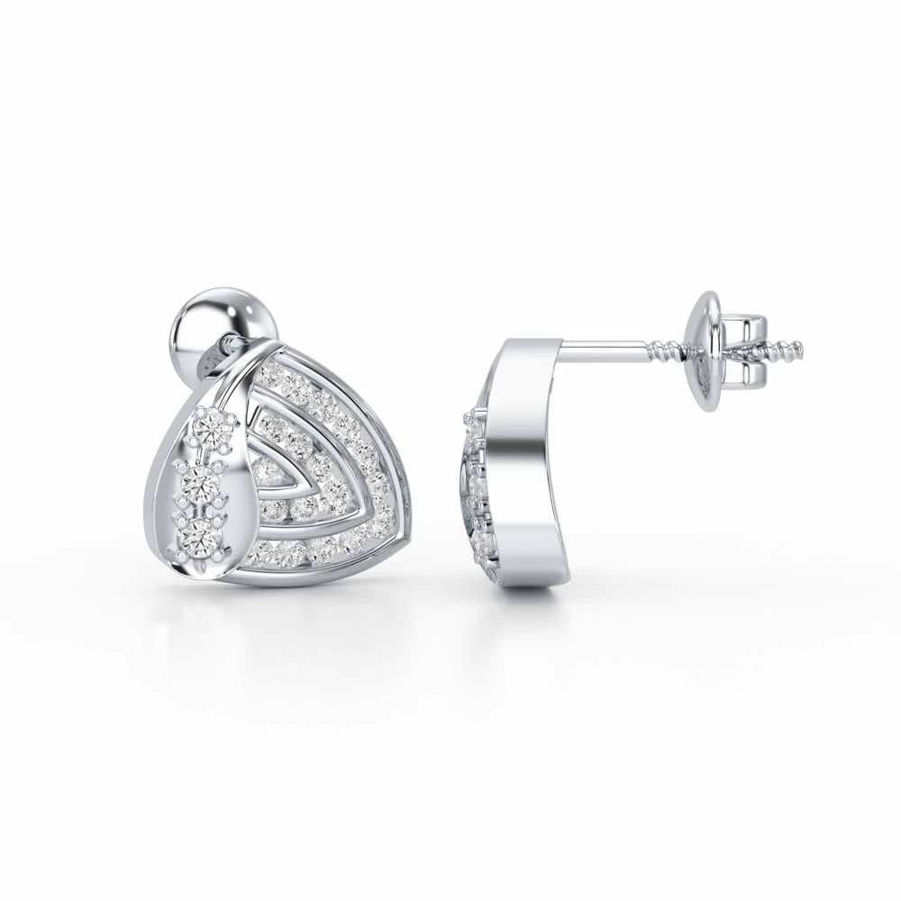 Glam Charm Silver Earrings - White Gold - Image 4
