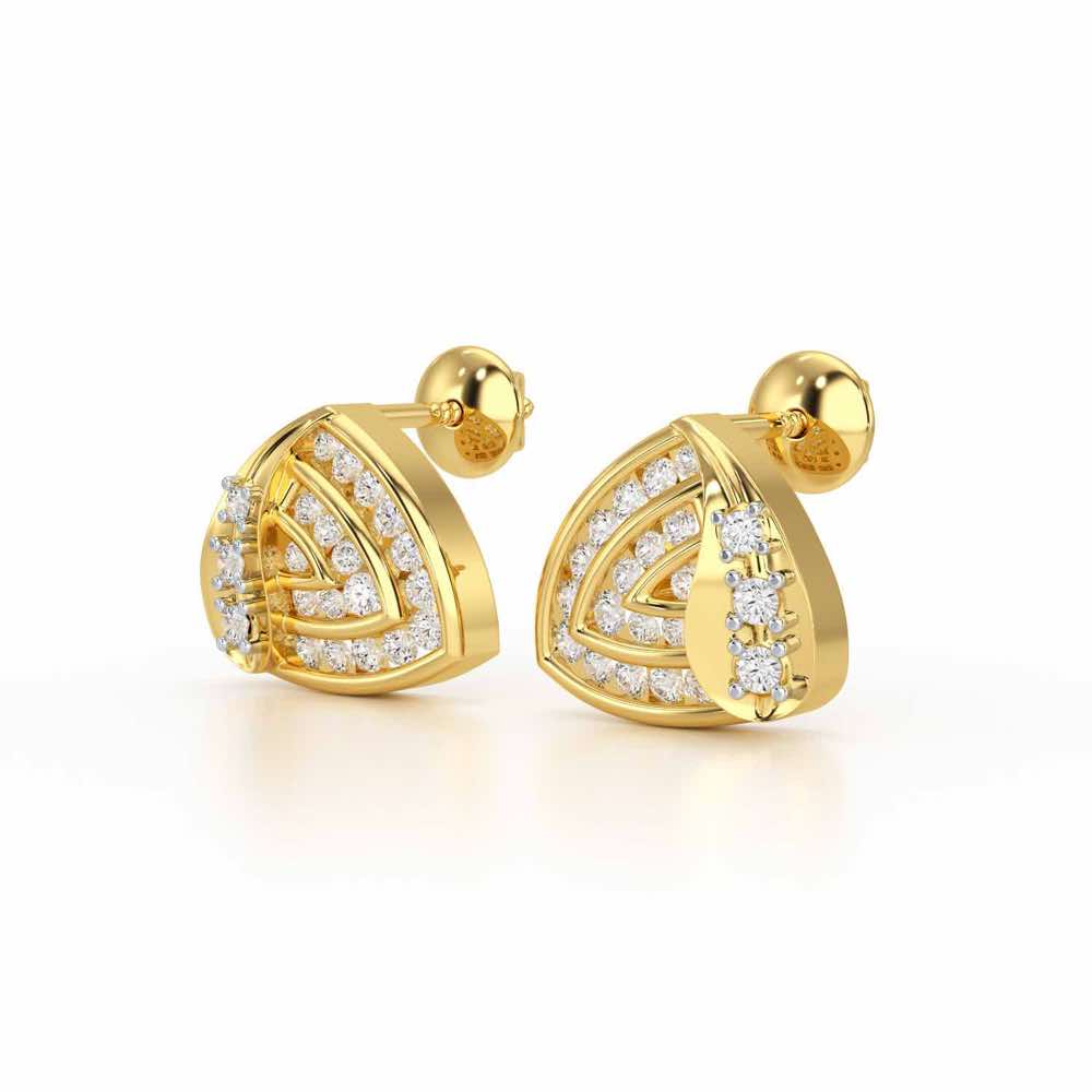 Glam Charm Silver Earrings - Yellow Gold - Image 3
