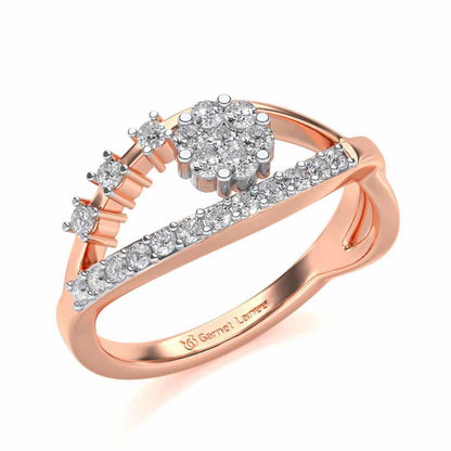 Gleam Eye Silver Ring - Rose Gold - Image 1
