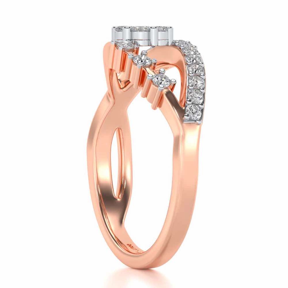 Gleam Eye Silver Ring - Rose Gold - Image 3