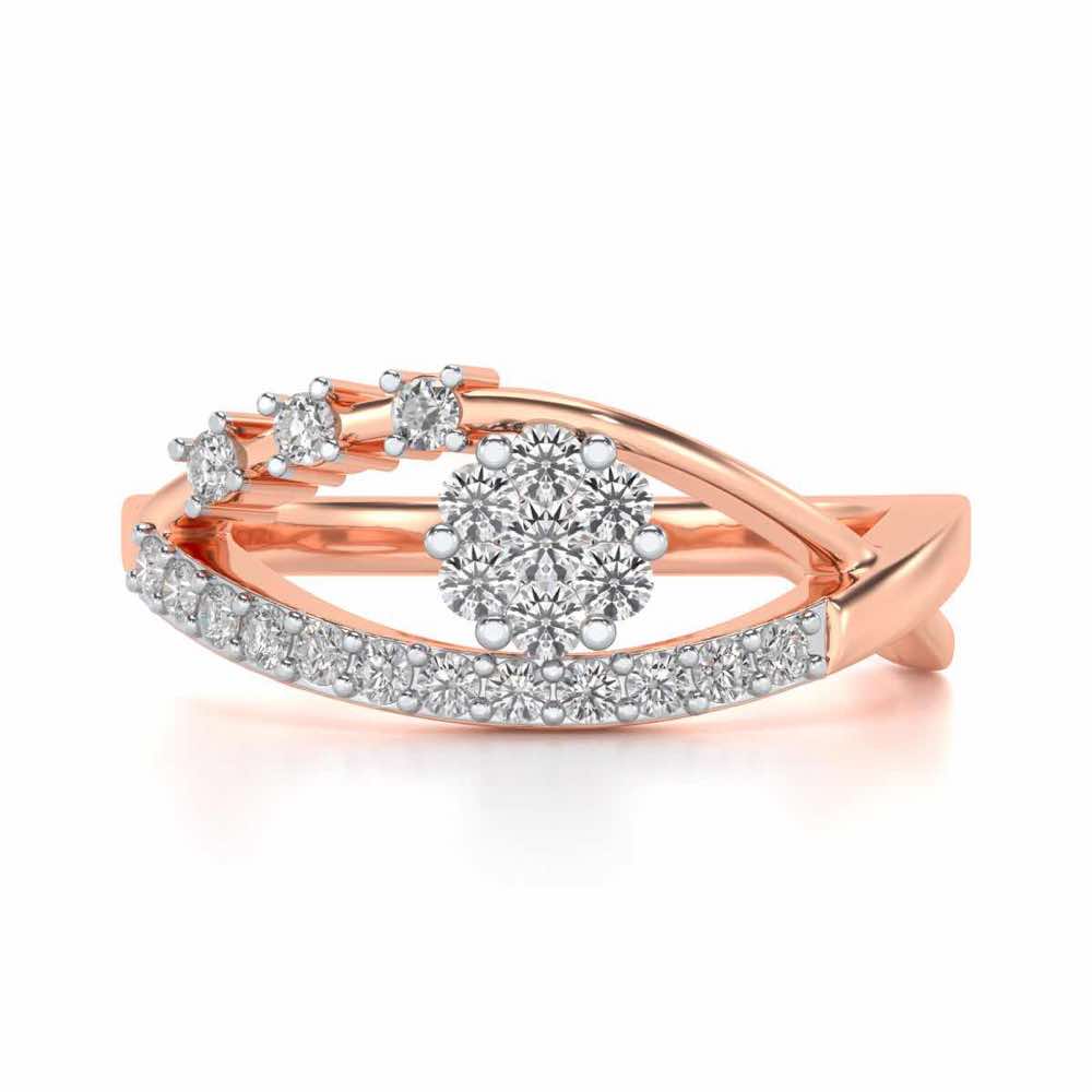 Gleam Eye Silver Ring - Rose Gold - Image 4