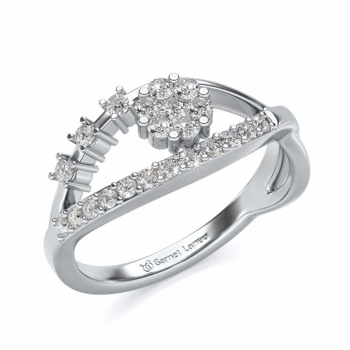 Gleam Eye Silver Ring - White Gold - Image 1