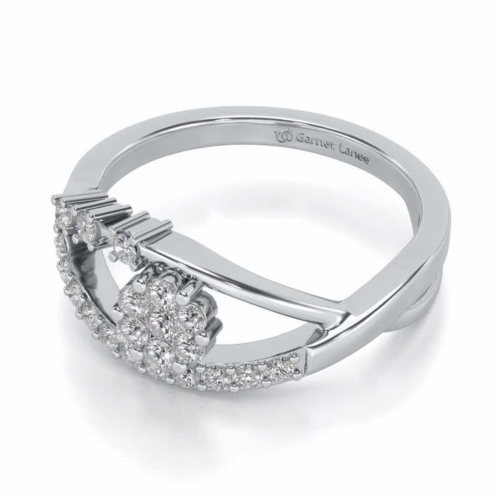 Gleam Eye Silver Ring - White Gold - Image 2