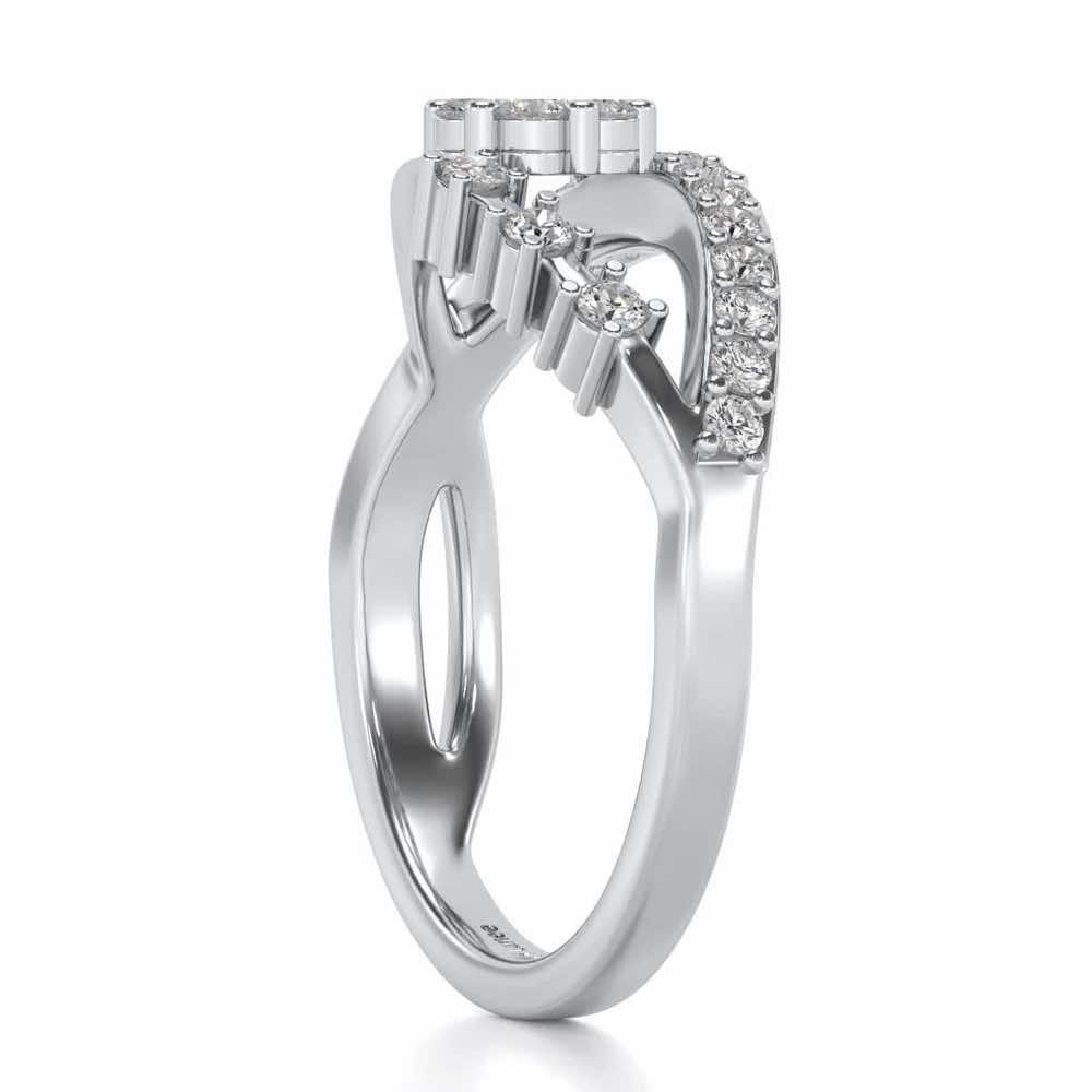 Gleam Eye Silver Ring - White Gold - Image 3