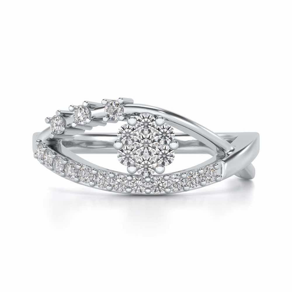 Gleam Eye Silver Ring - White Gold - Image 4