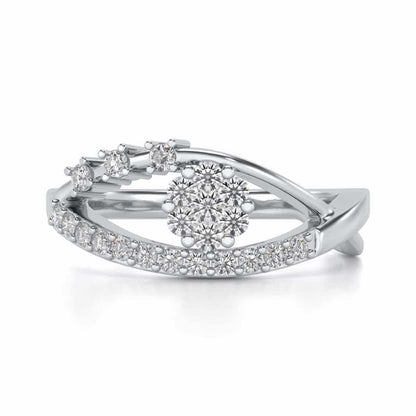 Gleam Eye Silver Ring - White Gold - Image 4