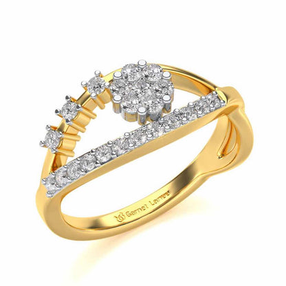 Gleam Eye Silver Ring - Yellow Gold - Image 1