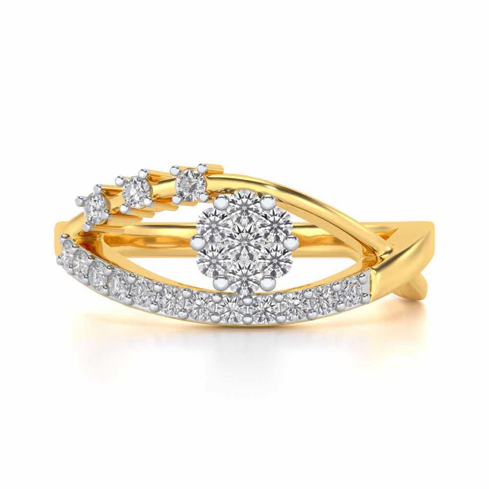 Gleam Eye Silver Ring - Yellow Gold - Image 4