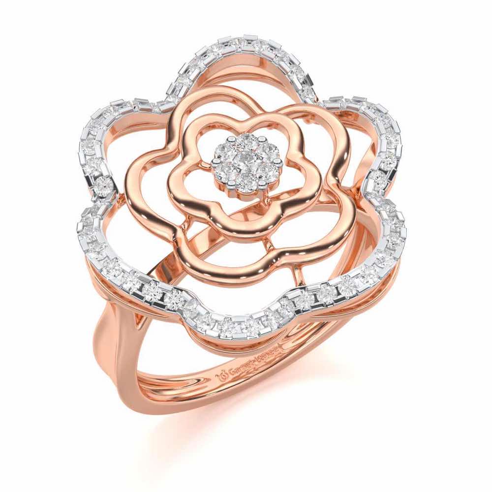 Gleaming Glide Silver Ring - Rose Gold - Image 1