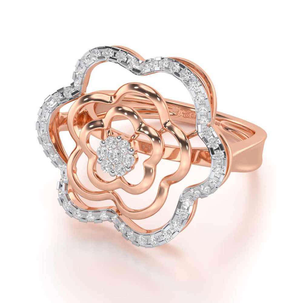 Gleaming Glide Silver Ring - Rose Gold - Image 2