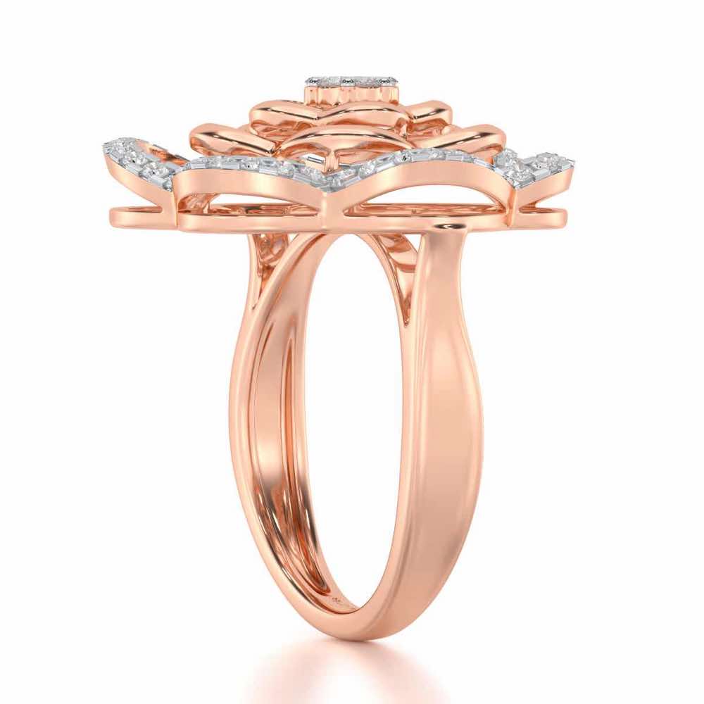 Gleaming Glide Silver Ring - Rose Gold - Image 3