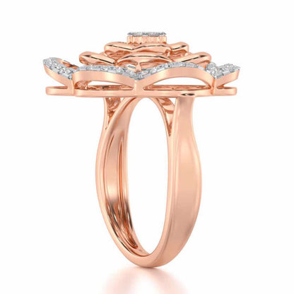 Gleaming Glide Silver Ring - Rose Gold - Image 3