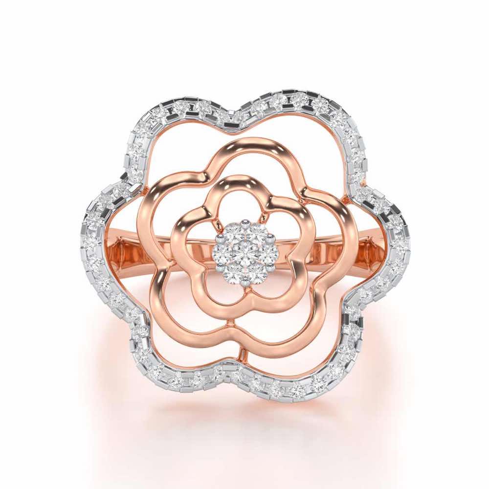 Gleaming Glide Silver Ring - Rose Gold - Image 4