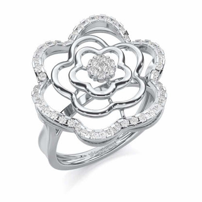 Gleaming Glide Silver Ring - White Gold - Image 1