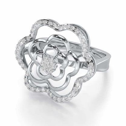 Gleaming Glide Silver Ring - White Gold - Image 2