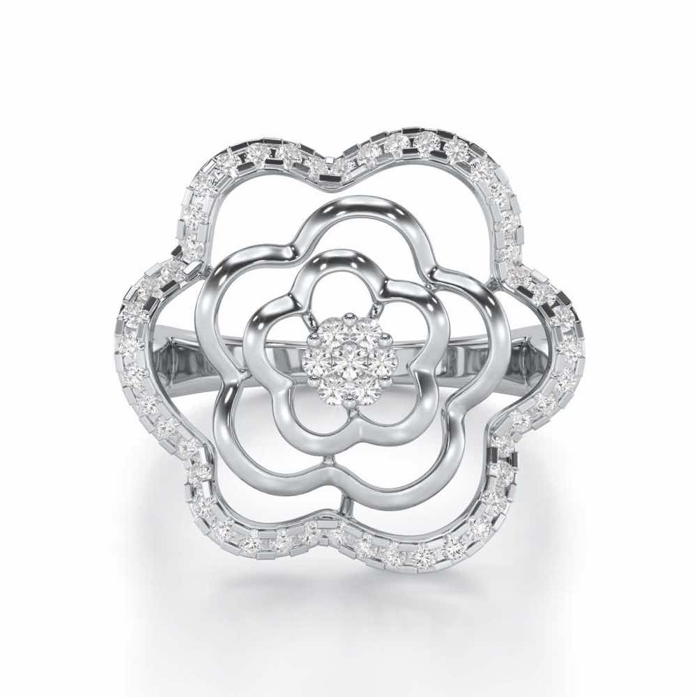 Gleaming Glide Silver Ring - White Gold - Image 4