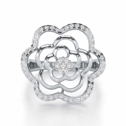 Gleaming Glide Silver Ring - White Gold - Image 4
