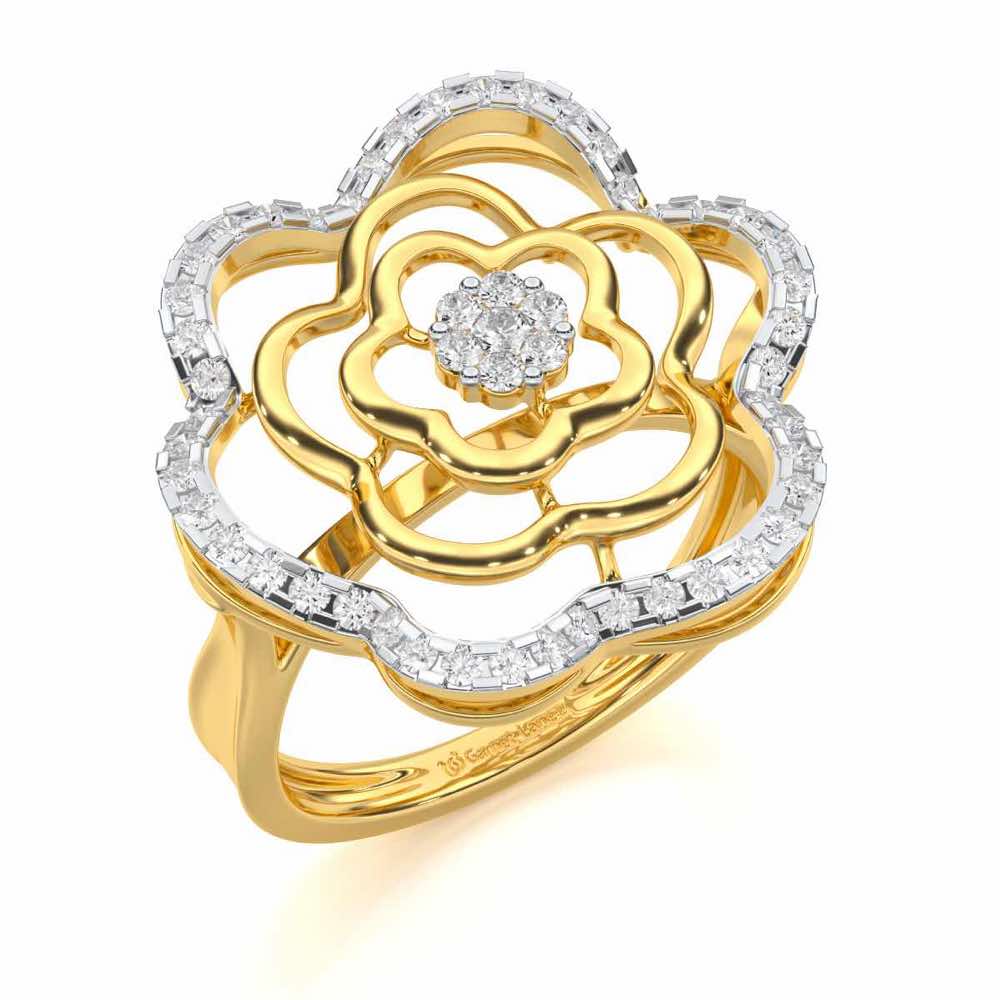 Gleaming Glide Silver Ring - Yellow Gold - Image 1