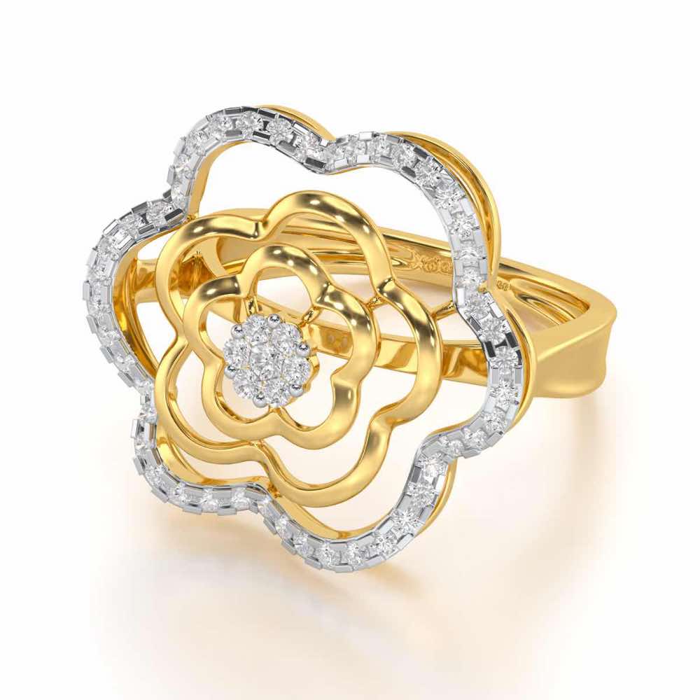 Gleaming Glide Silver Ring - Yellow Gold - Image 2