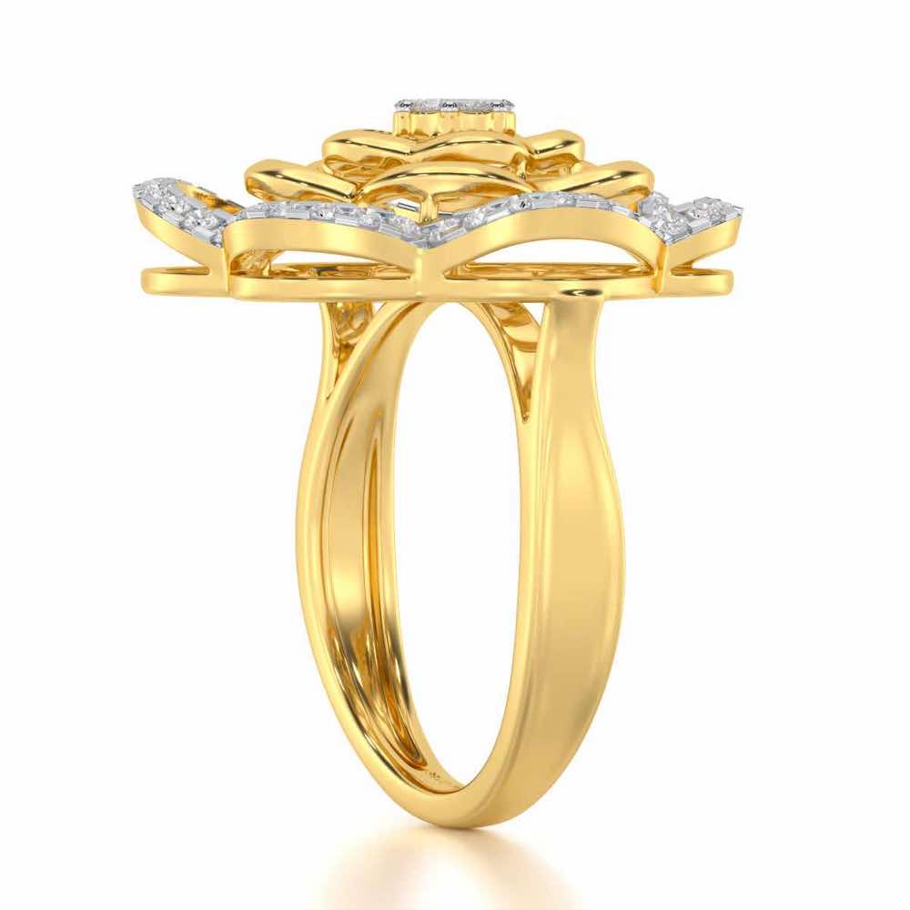 Gleaming Glide Silver Ring - Yellow Gold - Image 3