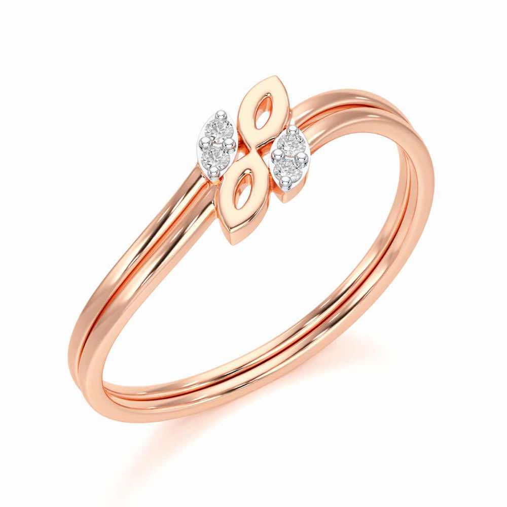 Gleaming Glory Silver Ring - Rose Gold - Image 1