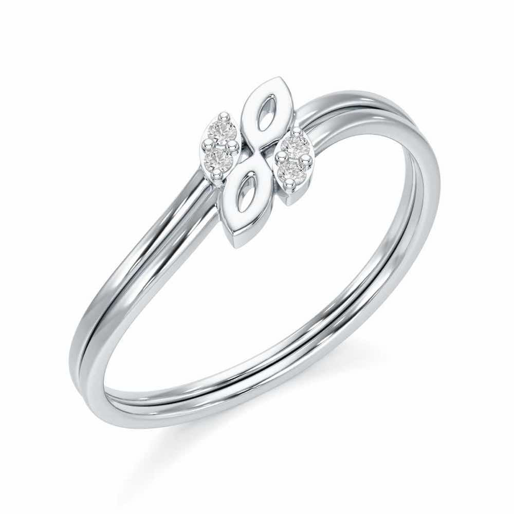 Gleaming Glory Silver Ring - White Gold - Image 1