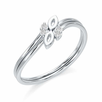 Gleaming Glory Silver Ring - White Gold - Image 1