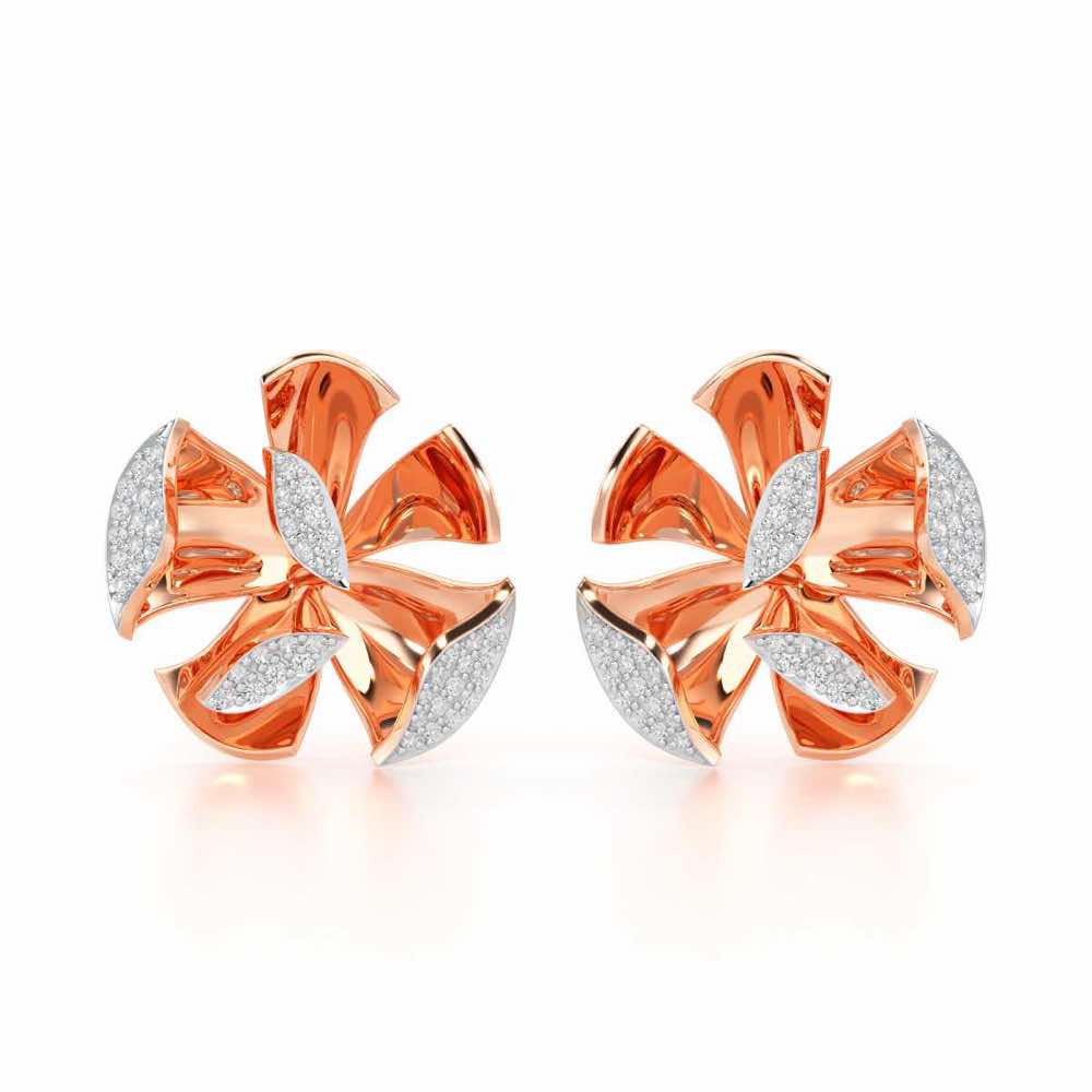 Gleaming Lumiere Silver Earrings - Rose Gold - Image 1