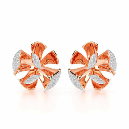 Gleaming Lumiere Silver Earrings - Rose Gold - Image 1