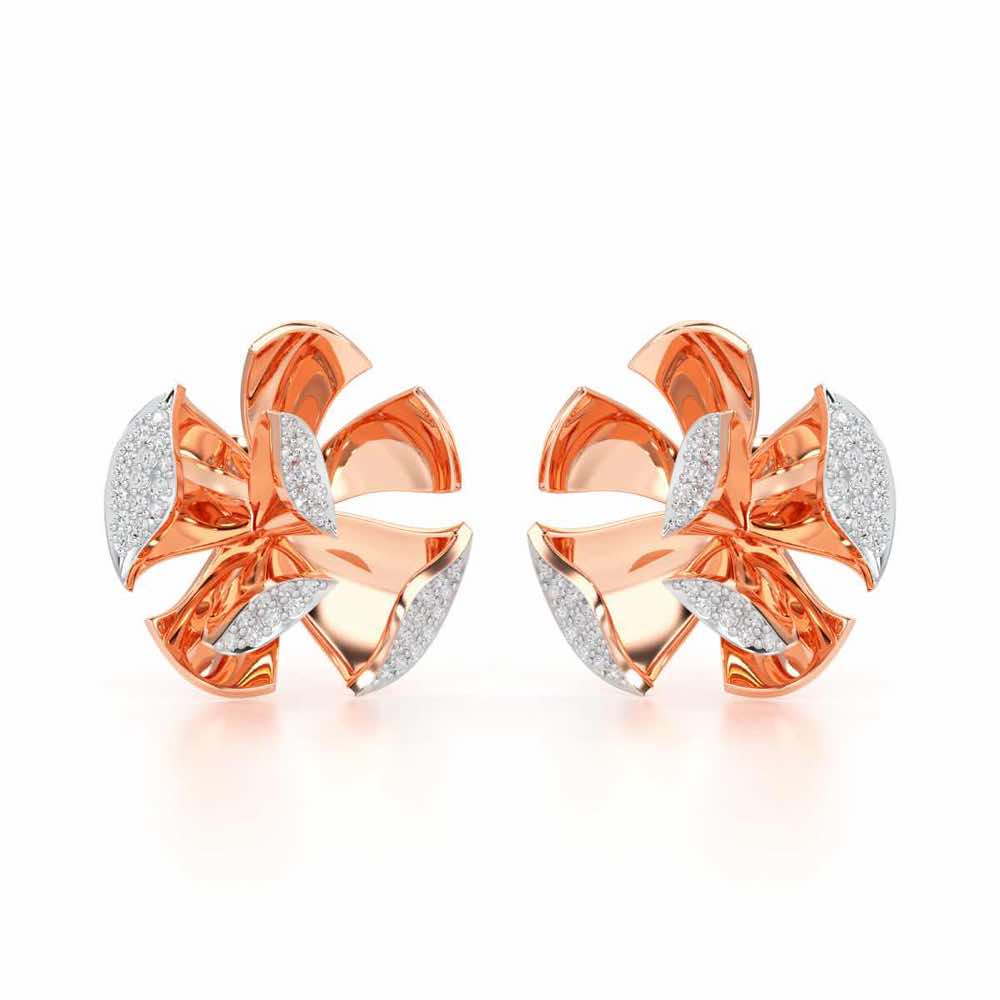 Gleaming Lumiere Silver Earrings - Rose Gold - Image 2