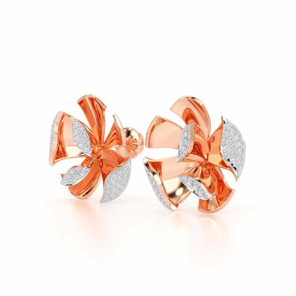 Gleaming Lumiere Silver Earrings - Rose Gold - Image 3
