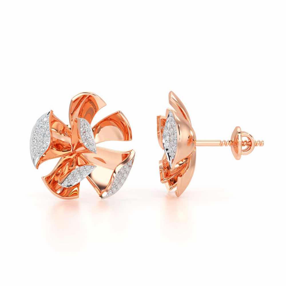 Gleaming Lumiere Silver Earrings - Rose Gold - Image 4