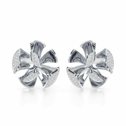 Gleaming Lumiere Silver Earrings - White Gold - Image 1