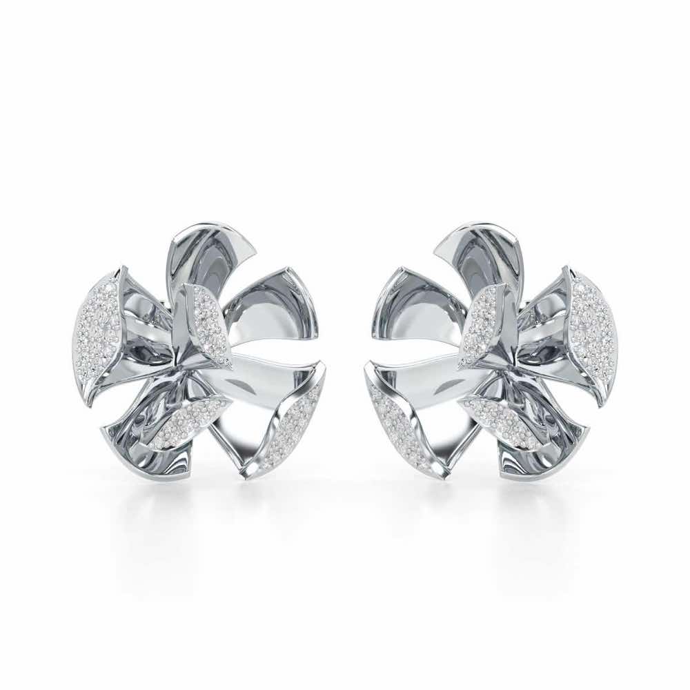 Gleaming Lumiere Silver Earrings - White Gold - Image 2
