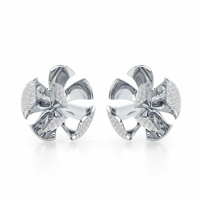 Gleaming Lumiere Silver Earrings - White Gold - Image 2