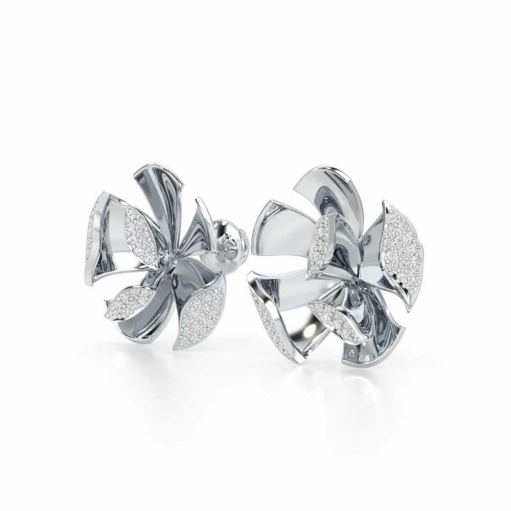 Gleaming Lumiere Silver Earrings - White Gold - Image 3