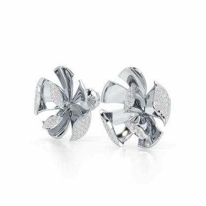 Gleaming Lumiere Silver Earrings - White Gold - Image 3