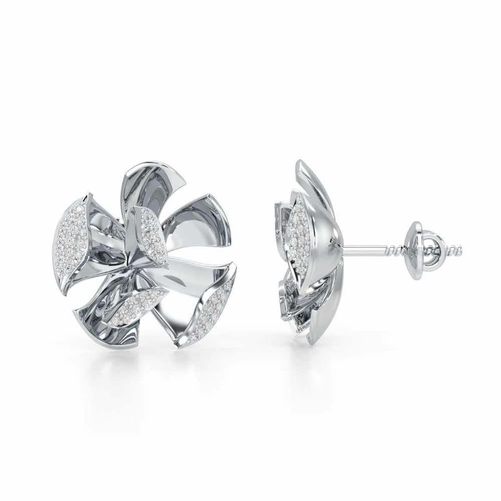 Gleaming Lumiere Silver Earrings - White Gold - Image 4