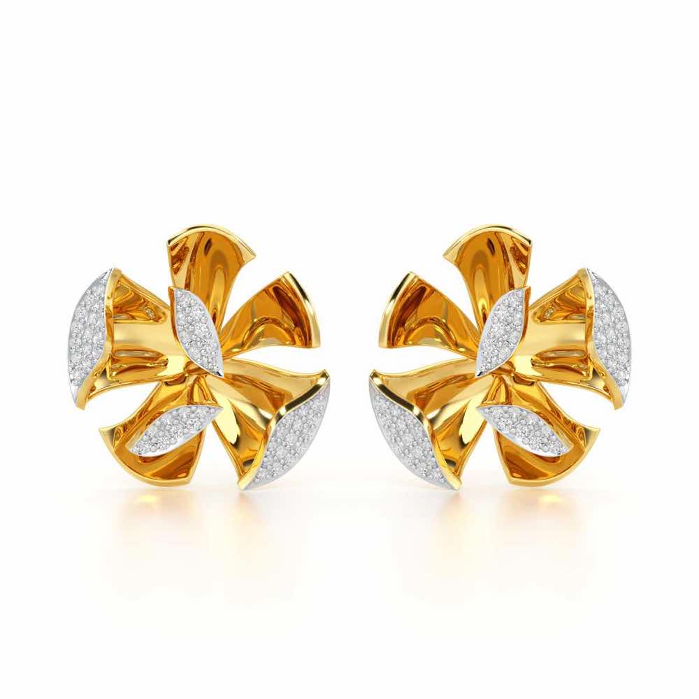 Gleaming Lumiere Silver Earrings - Yellow Gold - Image 1