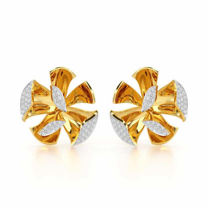 Gleaming Lumiere Silver Earrings - Yellow Gold - Image 1