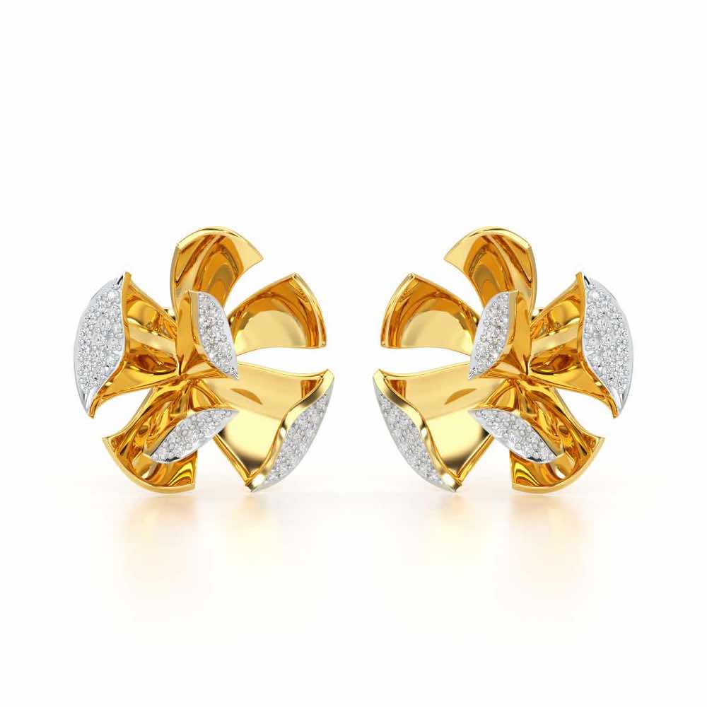 Gleaming Lumiere Silver Earrings - Yellow Gold - Image 2