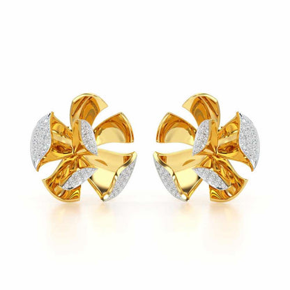 Gleaming Lumiere Silver Earrings - Yellow Gold - Image 2