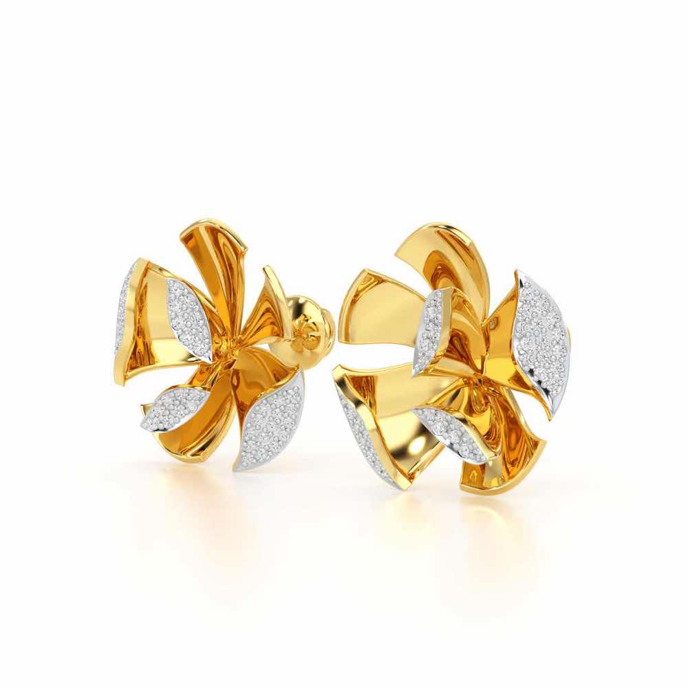 Gleaming Lumiere Silver Earrings - Yellow Gold - Image 3