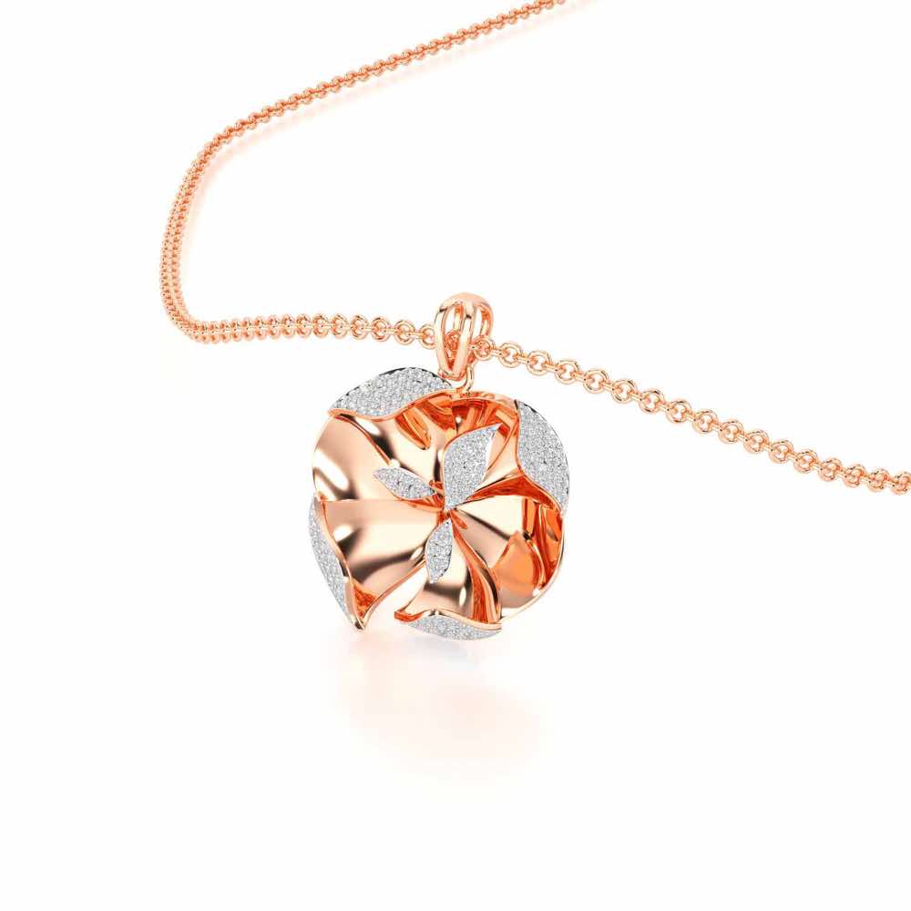 Gleaming Lumiere Silver Pendant - Rose Gold - Image 2