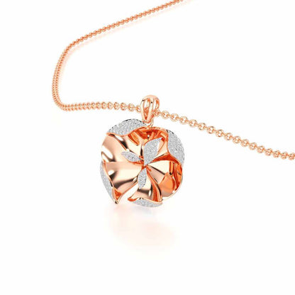 Gleaming Lumiere Silver Pendant - Rose Gold - Image 2