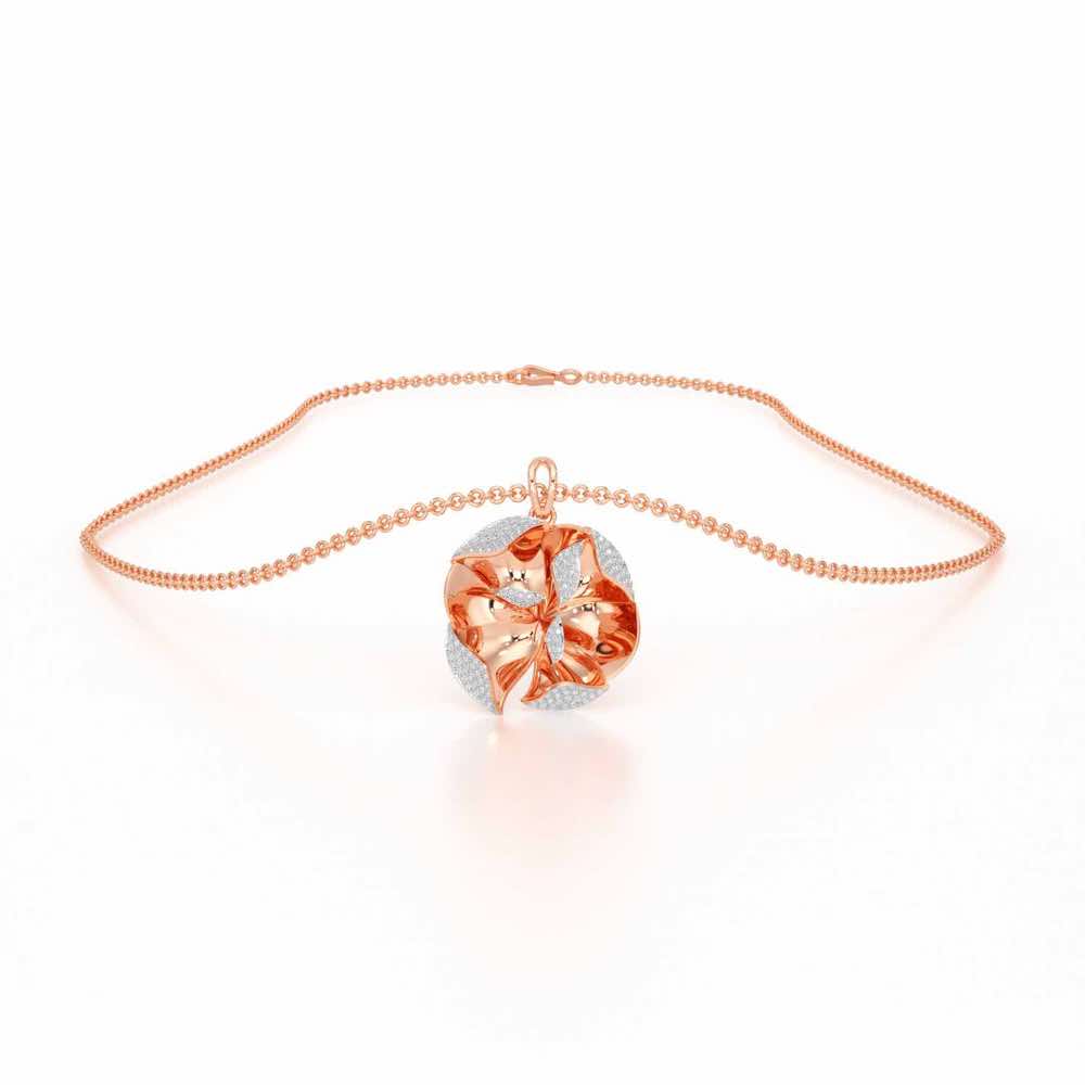 Gleaming Lumiere Silver Pendant - Rose Gold - Image 3