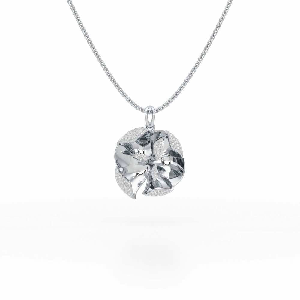 Gleaming Lumiere Silver Pendant - White Gold - Image 1