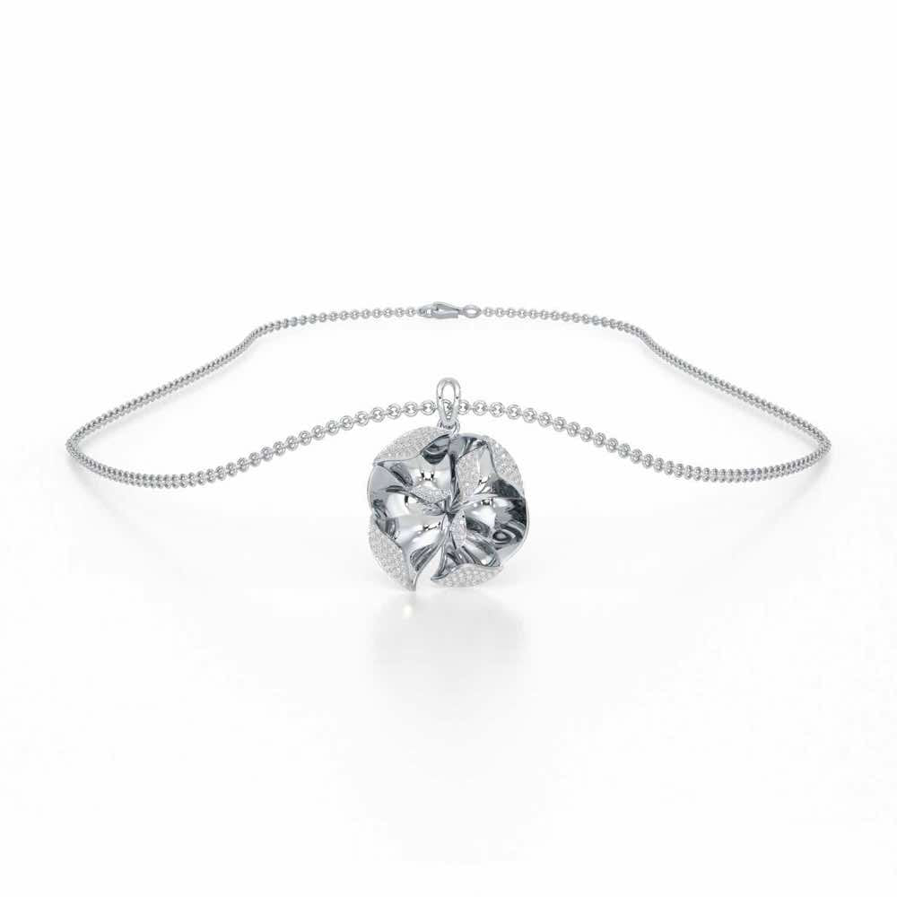 Gleaming Lumiere Silver Pendant - White Gold - Image 3