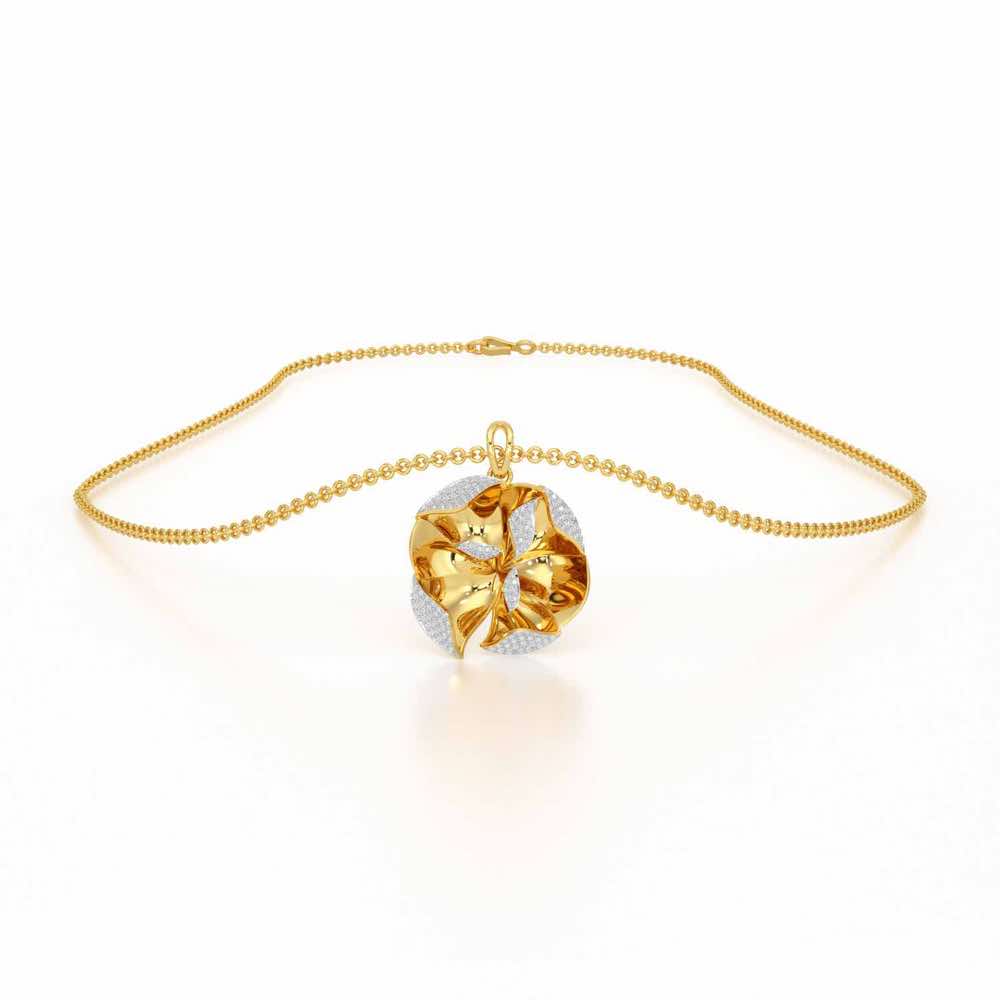 Gleaming Lumiere Silver Pendant - Yellow Gold - Image 3